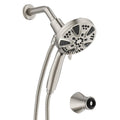 LAVA ODORO Handheld Shower Head with Magnetic Docking System, 10-Function High Pressure Detachable Shower Head, 5-inch Showerhead with 72 Inch Hose, Remote Dock, Brushed Nickel, SH180-BN-D