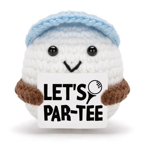 FunisFun Crochet Golf Ball - Positive Golf Gifts for Golfers, Fathers, Coworkers - Funny Emotional Support Presents for Men, Women, Golfer Enthusiasts and Birthdays
