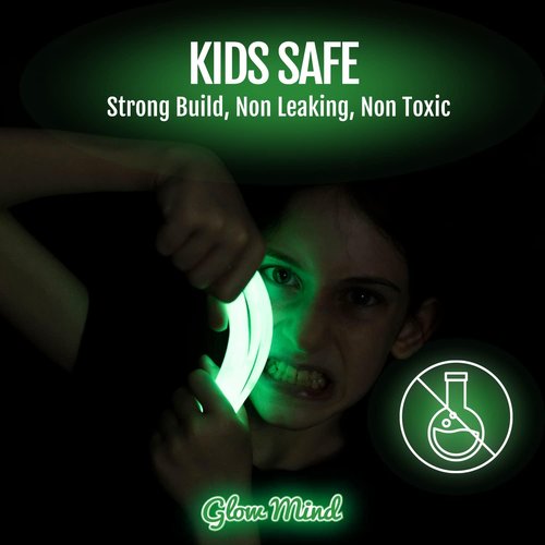Glow Sticks Bulk Party Pack - 100 Ultra Bright Glow in the Dark Party Favors | 8-Inch Sticks with Bracelets & Necklaces
