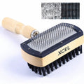 HVAC Coil Cleaning Brush & Fin Comb Tool, Dual-Sided Evaporator and Condenser Coil Cleaner for AC Units, Mini Split, Window AC and Outdoor Condenser, Stainless Steel Pins with Soft Bristles