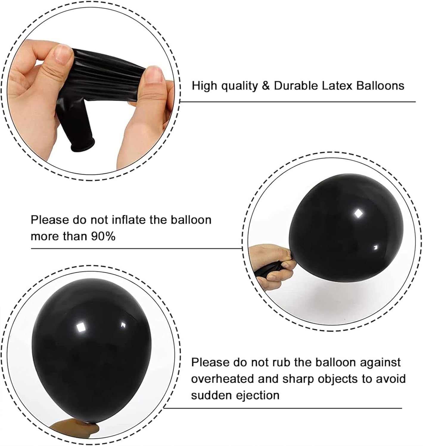 YMSZ Black and Gold Balloons - 67pcs 12 Inch Metallic Balloons for Birthday & Party Decorations