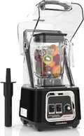 CRANDDI Commercial Blender - 2200W Quiet Smoothie Maker with Removable Shield | 52oz, Black, 38000 RPM