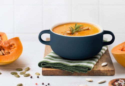 Kook Soup Crocks - Ceramic Bowls for Casserole & Pasta - Oven, Microwave & Dishwasher Safe - 18 oz, Set of 4 (Navy)