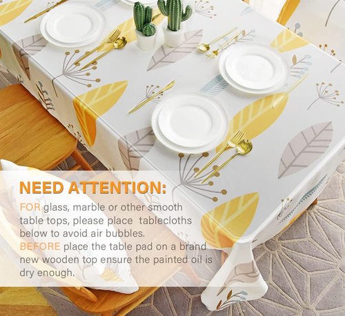 VeeCano 44X96 Inch Clear Table Protector for Dining Room Table Wooden Furniture Protection Tabletop Protector Plastic Wipeable Tablecloth Thicken Desk Blotter Cover Mat Protective Vinyl Pad Easy Clean