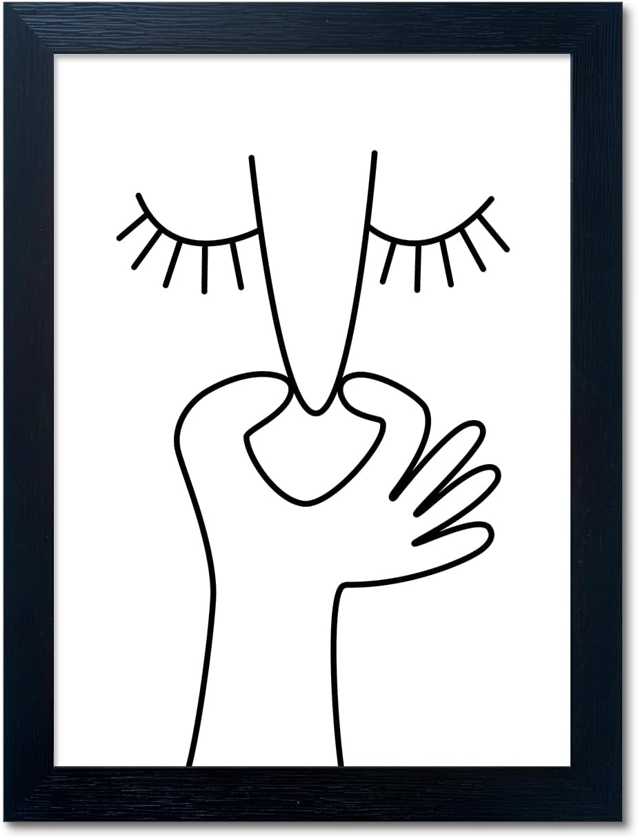 Regine Switzerland Funny Bathroom Wall Art - Black and White Framed Toilet Print Decor
