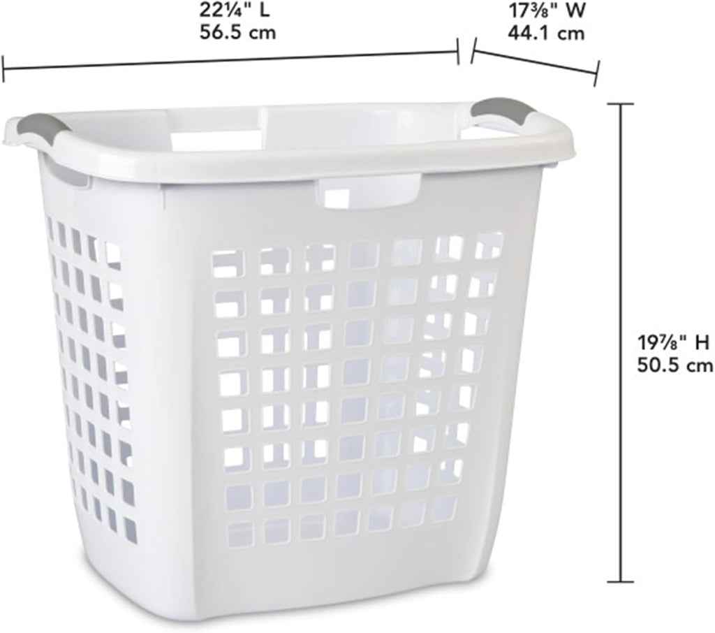 Sterilite Ultra Easy Carry Hamper - White with Titanium Inserts | 4-Pack for Convenient Laundry Storage