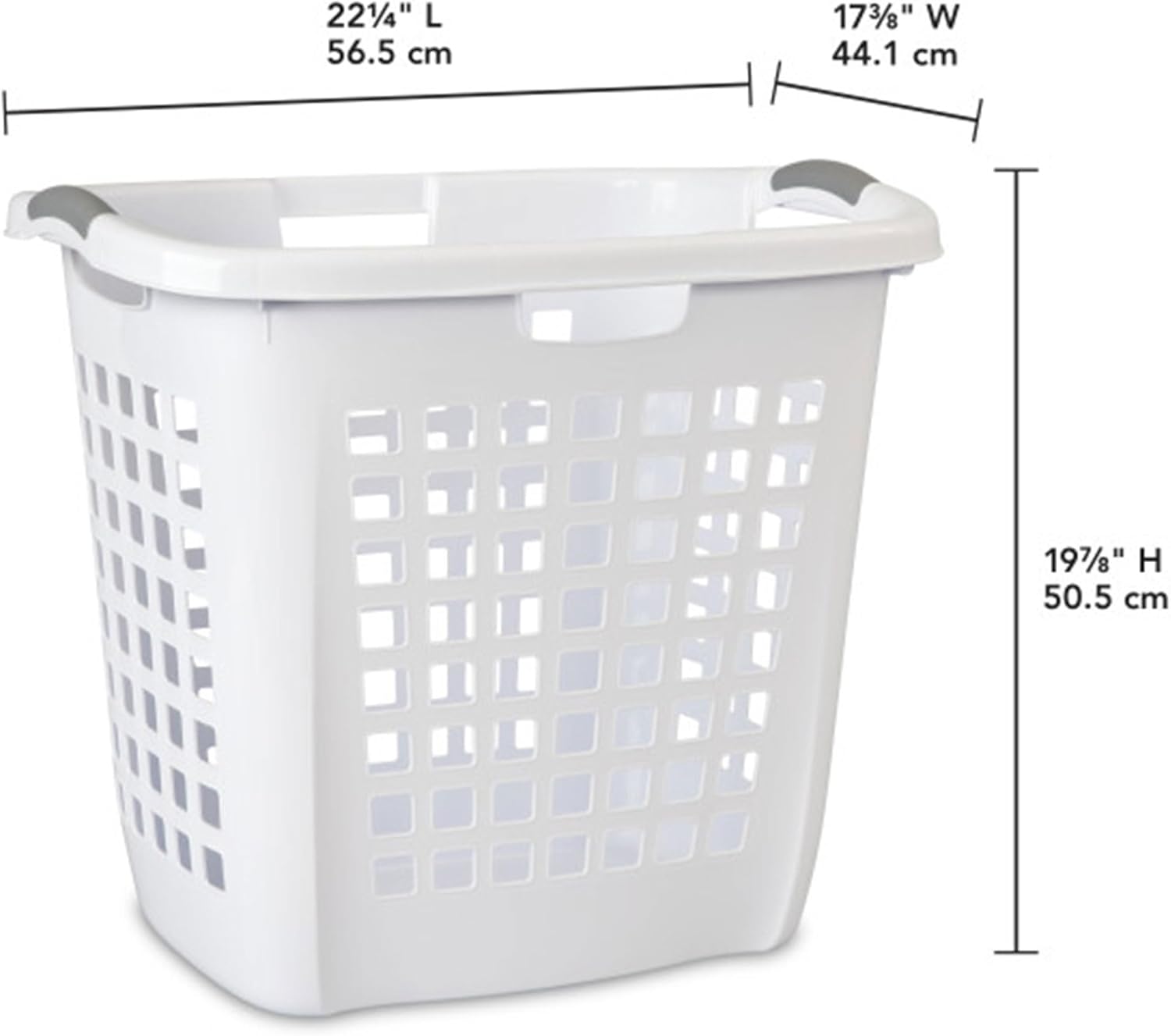Sterilite Ultra Easy Carry Hamper - White with Titanium Inserts | 4-Pack for Convenient Laundry Storage