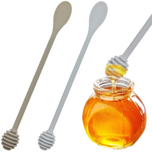 2 PACK Syrup Dipper Honey Dipper Stick Silicone, Long Handle Syrup Dipper Stick, Honey Mixing Stirrer Spoon, Honey Wand for Honey Jar Dispense Drizzle Honey, and Wedding Party Favors Gift