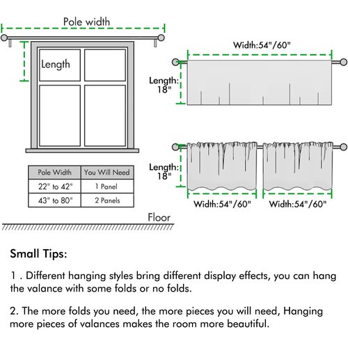 MIULEE Spring Window Valance Half Sheer Curtain Valance Rod Pocket Voile Drape Extra Wide for Kitchen Cafe Bathroom Small Window One Panel 60 x 18 Inch Sage Green