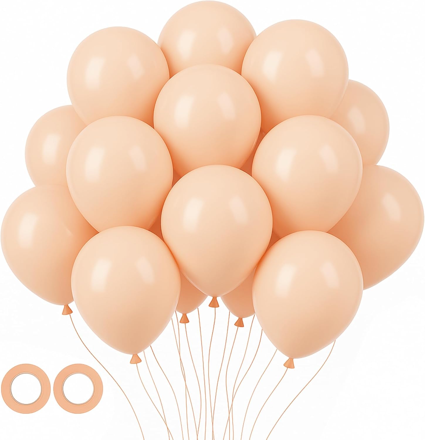 Voircoloria 105pcs Pastel Orange Balloons - 12 Inch Latex Balloons for Birthday & Baby Showers