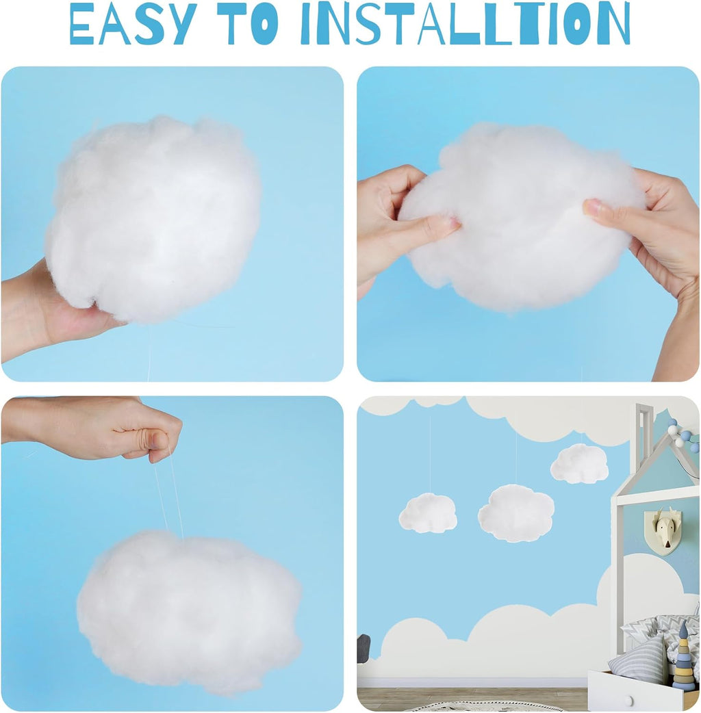 Tiggell 6-Piece Artificial 3D Cloud Props | Hanging Ornaments for DIY Room Decor & Events