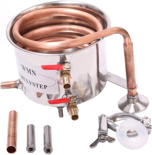 Fayelong DIY 2 Gal 10 Liters Home Distiller Moonshine Alcohol Still Stainless Boiler Copper Thumper Keg