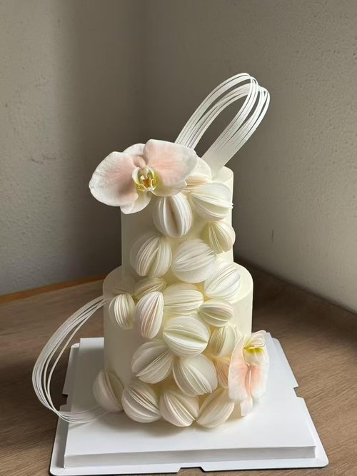Fessary 2 Tiers 4" 6" Fake Cake 4 Inch Tall Fake Birthday Cake Rounds Styrofoam Cake Dummies Set for Birthday, Wedding, Baby Shower Display