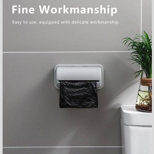 Trash Bag Dispenser Roll Holder, Wall Mounted, Self-Adhesive, for Bathrooms, Kitchens