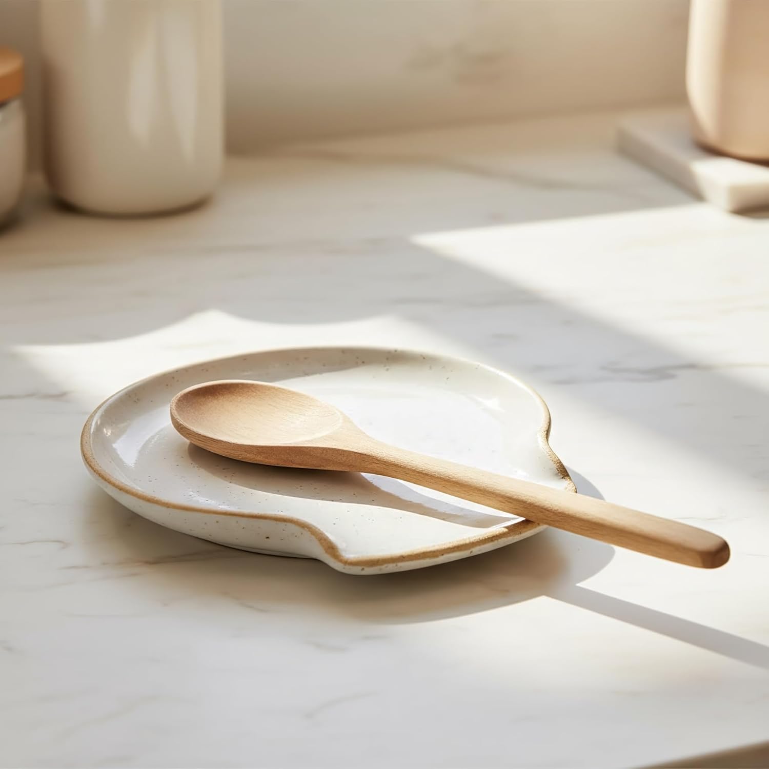 Beautiful Ceramic Spoon Rest - Perfect Kitchen Countertop Holder | Easy to Clean & Dishwasher Safe