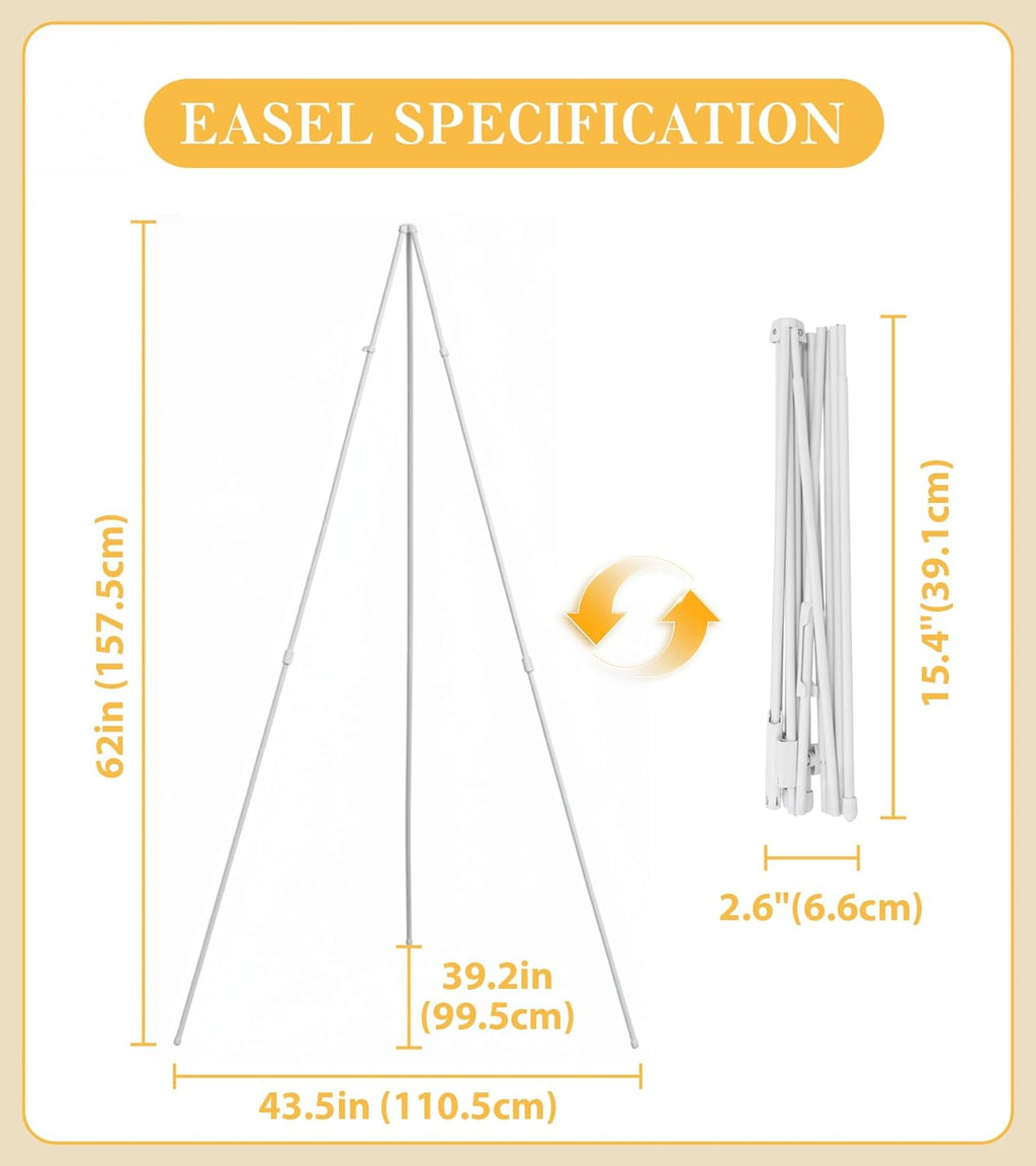 Skiennix Display Easel Stand - Lightweight Adjustable Tripod for Outdoor Painting | Portable White 1PC