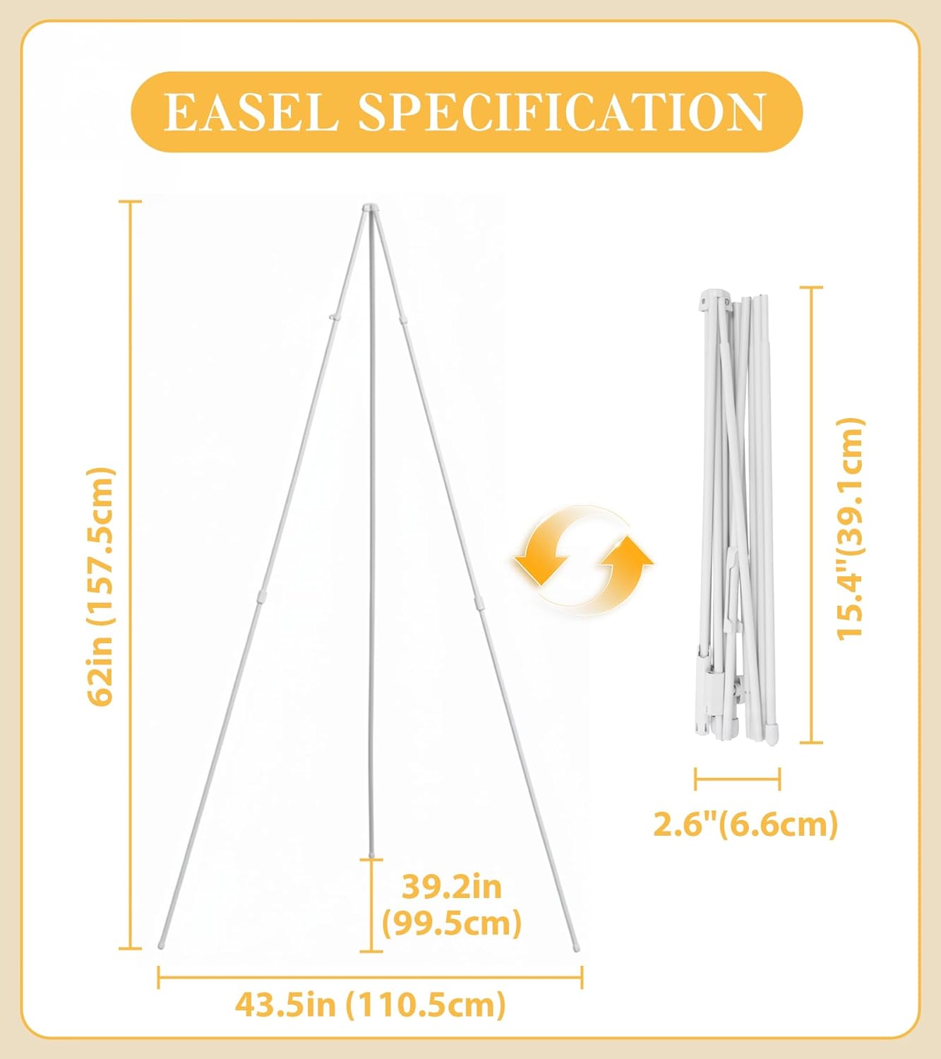 Skiennix Display Easel Stand - Lightweight Adjustable Tripod for Outdoor Painting | Portable White 1PC