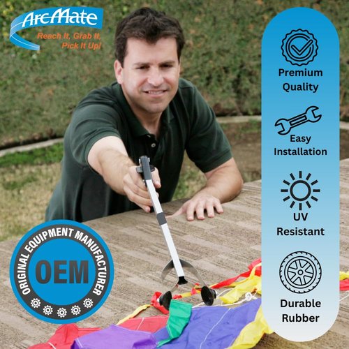 ArcMate EZ Reacher Replacement Gripper Cups - Outdoor Reacher Grabber Tips Part for Repair - UV Resistant, Rubber Cups with Locknuts, Black, 50 Pairs (100 Cups)