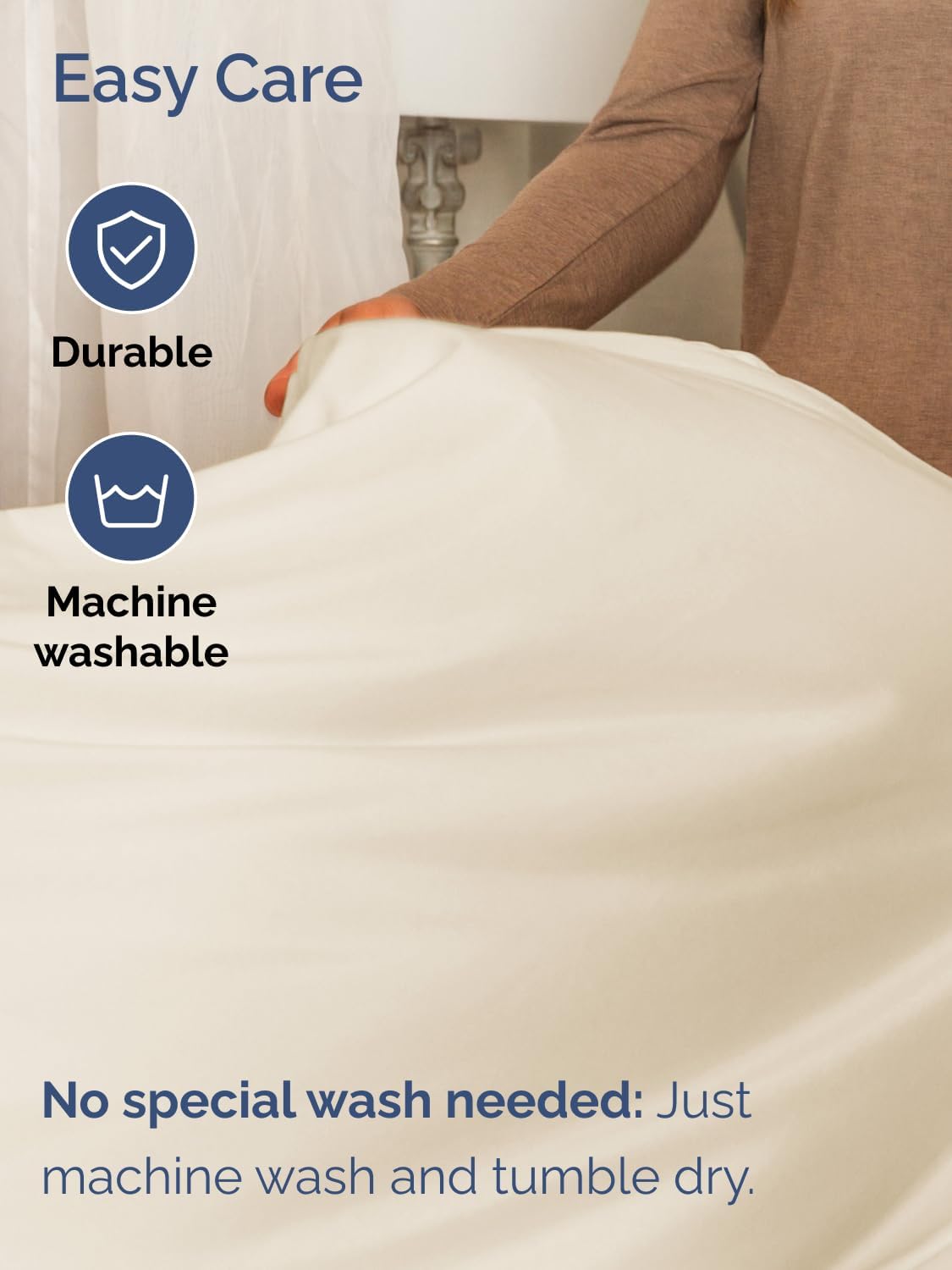 Skiennix Extra Deep Queen Sheet Set - 6 Piece Breathable Cooling Bedding - Soft Wrinkle-Free Off White