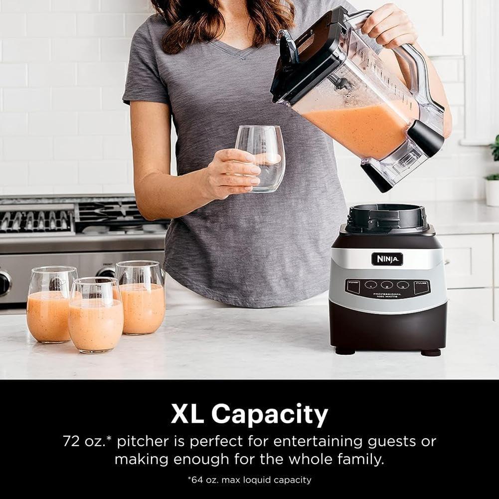 Ninja Blender - Smoothie Maker with Total Crushing™ Technology | Pro 1000W Power, XL 72oz Pitcher, Dishwasher Safe | Black
