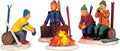 Lemax Skiers Campfire Christmas Decor - Set of 4 Festive Figurines for Holiday Cheer