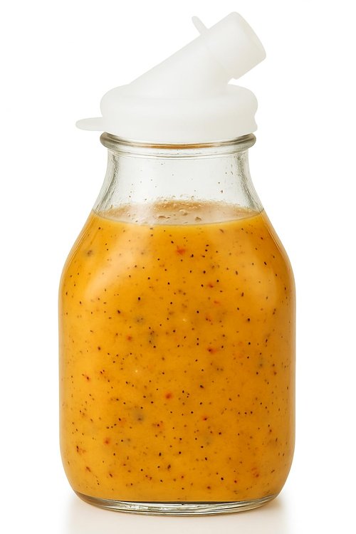 kitchentoolz 16oz Salad Dressing Shaker Bottle – Glass Bottle Salad Dressing Dispenser Container with Tamper-Proof Lid – 4 Pack
