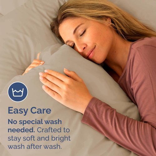 King Standard Pillow Cases - Soft Hotel Quality Pillowcase Covers | 4-Piece Set in Cream - Machine Washable