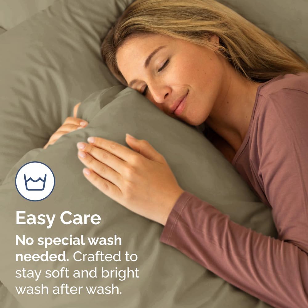 Skiennix Body Pillowcases Set of 4 | Soft & Breathable 20x54 Long Pillow Covers - Cozy Khaki, Machine Washable