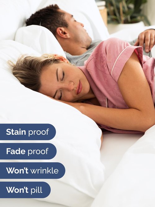 Extra Deep King Sheet Set by Comfy Hotel - 4-Piece Breathable Cooling Bedding - Fits 18-24 Inch Mattresses - Ultra Soft, Wrinkle & Fade Resistant - White