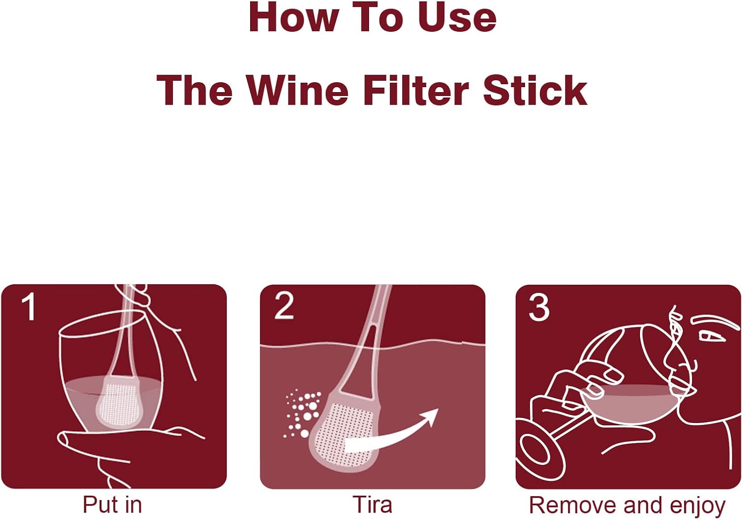 Wine Wand Filter Sulfite Purifier: Wine Filters Remover Histamines Sulfite - Reduce Headaches Alleviate & Sensitivities（pack of 16）