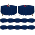 MTREO 12 Pack Navy Blue Tablecloth 90 Inch Round Tablecloth Wrinkle Resistant Round Table Cloths Washable Polyester Fabric Decorative Table Cover for Wedding Party Banquet Buffet