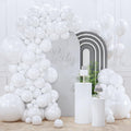 PartyWoo Pearl White Balloons - 128-Piece Metallic Latex Balloon Arch Kit for Weddings & Parties | 5-12 Inch Sizes