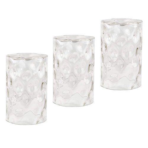 Eumyviv Clear Hammered Glass Lamp Shade Replacement with 1-5/8-Inch Fitter Opening, Water Ripple Glass Lampshade Accessory for Lighting Fixture(3 Packs) A00067