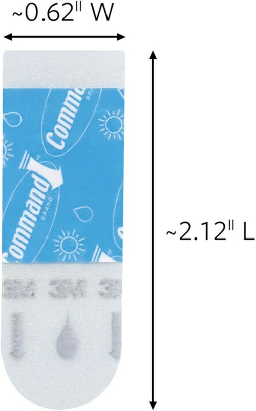 Command All Weather Foam Replacement Strips - 36 Durable Strips for Reusable Small Hooks