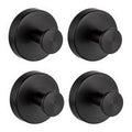 Rise age Suction Cup Hooks for Shower, Removable Towel Hooks for Bathrooms Wall Window, Glass No Drill Hooks for Hanging Wreath, Robe, Loofah 4 Pcs (Black, 4 PCs)