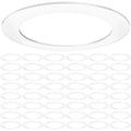 Sunco 48 Pack Goof Rings for 6 Inch Recessed Lights, Flush Mount White Can Light Trim Ring Cover, Outer Diameter 8.6 Inch, Inner Diameter 6.2 Inch, Paintable Surface, Matte Finish.