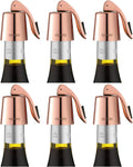 Stainless Steel Wine Bottle Stoppers - Plug with Silicone Toppers - Reusable, Leak-Proof, Keeps Wine Fresh Accessories - RoseGold 6 Pack