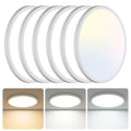 libtit 6 Pack 13 Inch LED Flush Mount Ceiling Light, 3200LM 28W Ultra-Slim LED Ceiling Lights, 3000K/4500K/6000K Selectable Light Fixture for Bedroom, Kitchen, Bathroom, Hallway - White
