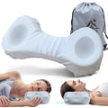 Mixiniso Cervical Neck Pillows for Tension Muscle Relief, Neck Roll Pillow for Side Sleepers, Camping & Travel Neck Support Memory Foam Pillow, Cervical Traction Device with Storage Bag