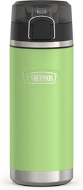 THERMOS Icon Series Water Bottle - 18 Ounce Stainless Steel, Lime - Vacuum Insulated with Spout