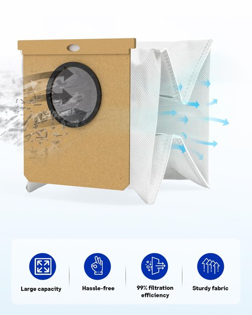 L60 Replacement Dust bags for eufy L50 SES, L60 SES Self-Empty Station, 10 Pack