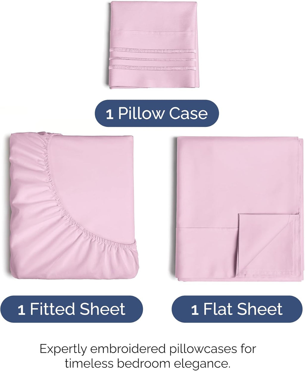 Skiennix Twin XL Sheet Set - Comfy Breathable Cooling Bed Sheets - Luxury Hotel Quality - Light Pink, Deep Pockets, Soft & Wrinkle-Free