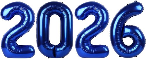 2026 Navy Blue Number Balloon - 40 Inch Celebration Balloon for New Year's Eve & Graduation Parties