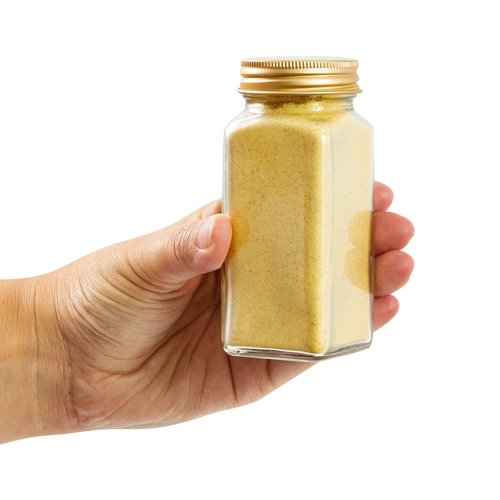 Talented Kitchen 24-Pack Glass Spice Jars - 4 Oz Square Bottles & Gold Metal Caps - Refillable Shaker & Pour Lids, 284 Preprinted Stickers - Seasoning Organizer for White & Gold Kitchen Organization