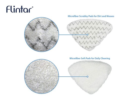 Flintar Replacement Steam Mop Pads, Compatible with Bissell PowerEdge and PowerForce Lift-Off Steam Mop 2078, 2165, 20781 Series Mop Pads Refill, 4-Pack (2 Soft + 2 Scrubby)