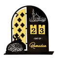 hhdatc Acrylic Countdown Advent Calendar 31 Days Til Eid' Lantern Design, Eid Mubarak Ornament for Ramadan Kareem Tabletop Decorations(black)