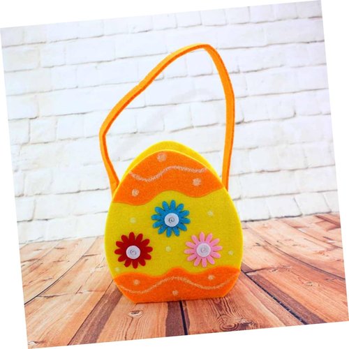 minkissy Easter Themed Candy Pouch Portable Egg Shaped Bag Color Non Woven Fabric for Party Favors Treats and Egg Hunts for Surprises and Decorations
