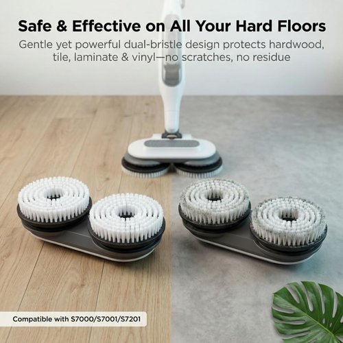 BECORRECT Newly Upgraded Steam Mop Replacement Brush Pads for Shark Steam and Scrub Mop S8201 S8001 S7201 S7000 Series, 2 Count