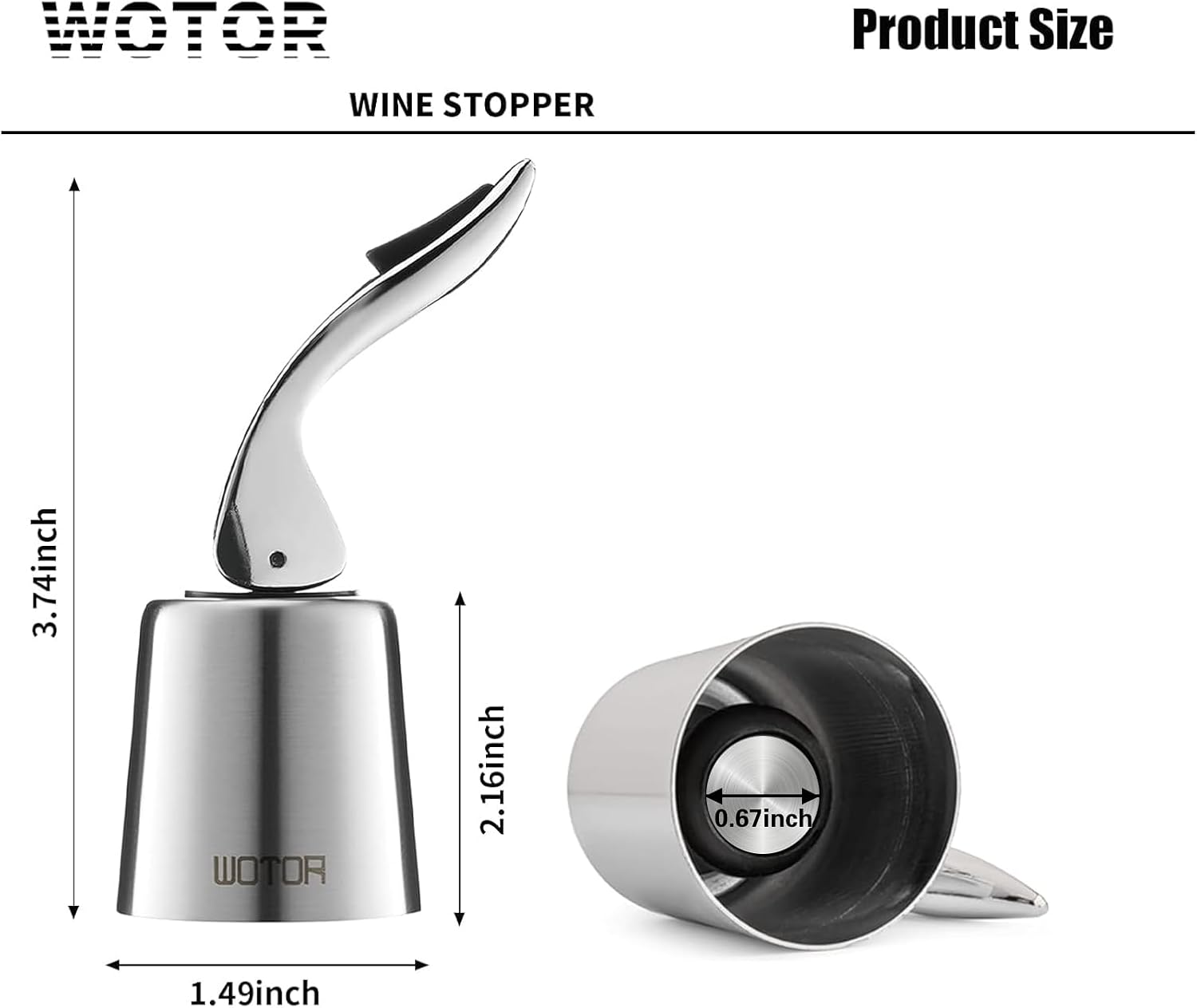 WOTOR Wine Stoppers Stainless Steel Wine Bottle stopper Plug with Silicone Reusable Wine Saver Leak proof Keep Fresh Triple Color 3 pack