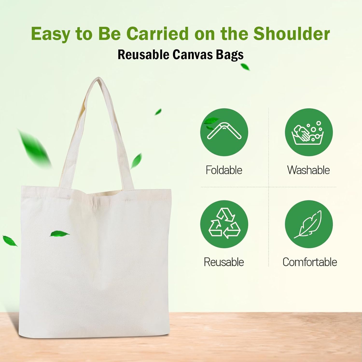 Skiennix 18 Pcs Canvas Tote Bags - Eco-Friendly, Reusable Natural Color 15 x 16 Inch for Grocery & DIY Gifts